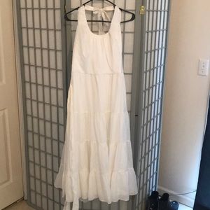 White Flowing Halter Dress WHBM